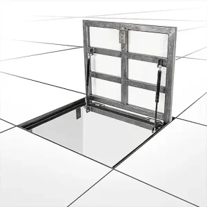 Floor Access Hatch "APF-U" –  Flush Hatch with Gas Struts for Tile, Stone & Parquet Floors (Secure Lock, Custom Sizes)