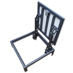 Floor Access Hatch "E-Bar" –  for Tiles & Decking Up to 40mm (Gas Strut Assisted, Custom Sizes Available)